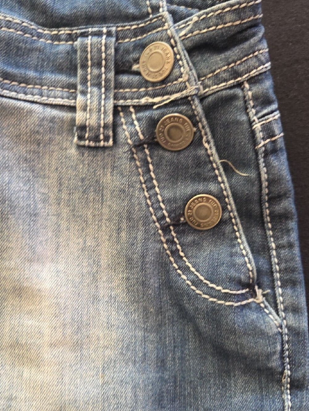 Rue21 Blue Denim Women's Overalls Jeans Size 3/4 Pre-Owned GC - Picture 6 of 8